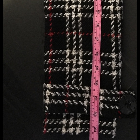 Chico’s Black/Red/White Plaid Lined Coat Size 1 (US Medium/8) - Picture 15 of 16